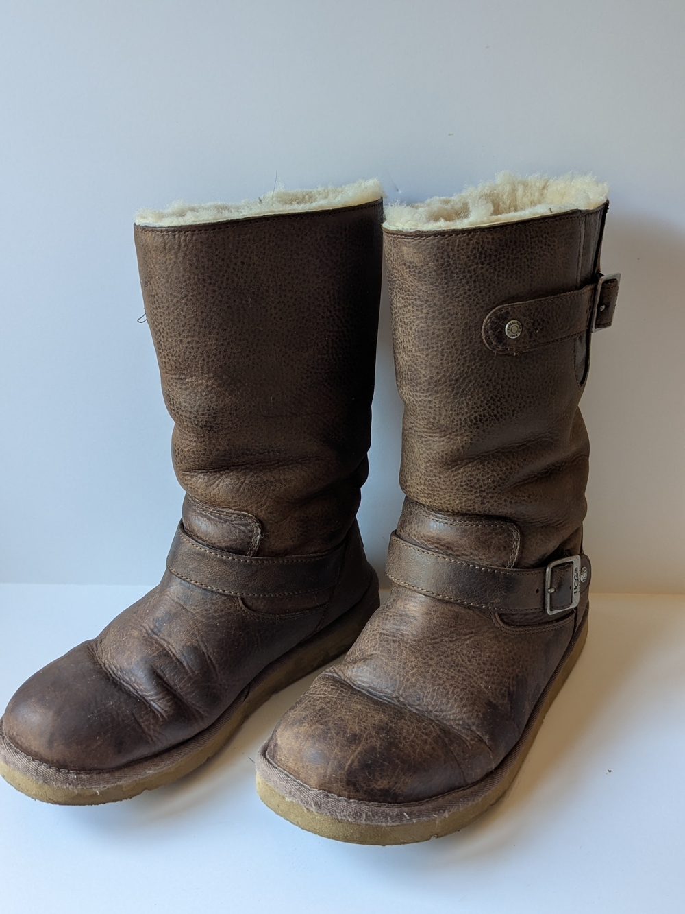 UGG Australia Brown Shearling-Lined Mid-Calf Leather Boots
